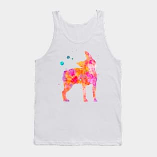 Boston Terrier Dog Watercolor Painting Tank Top